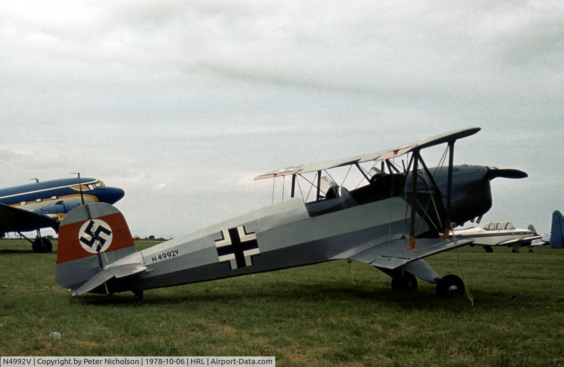 N4992V, CASA 1-131 Jungmann C/N Not found N4992V, This Bu.131 Jungmann was a visitor to the 1978 Confederate Air Force's Airshow at Harlingen.