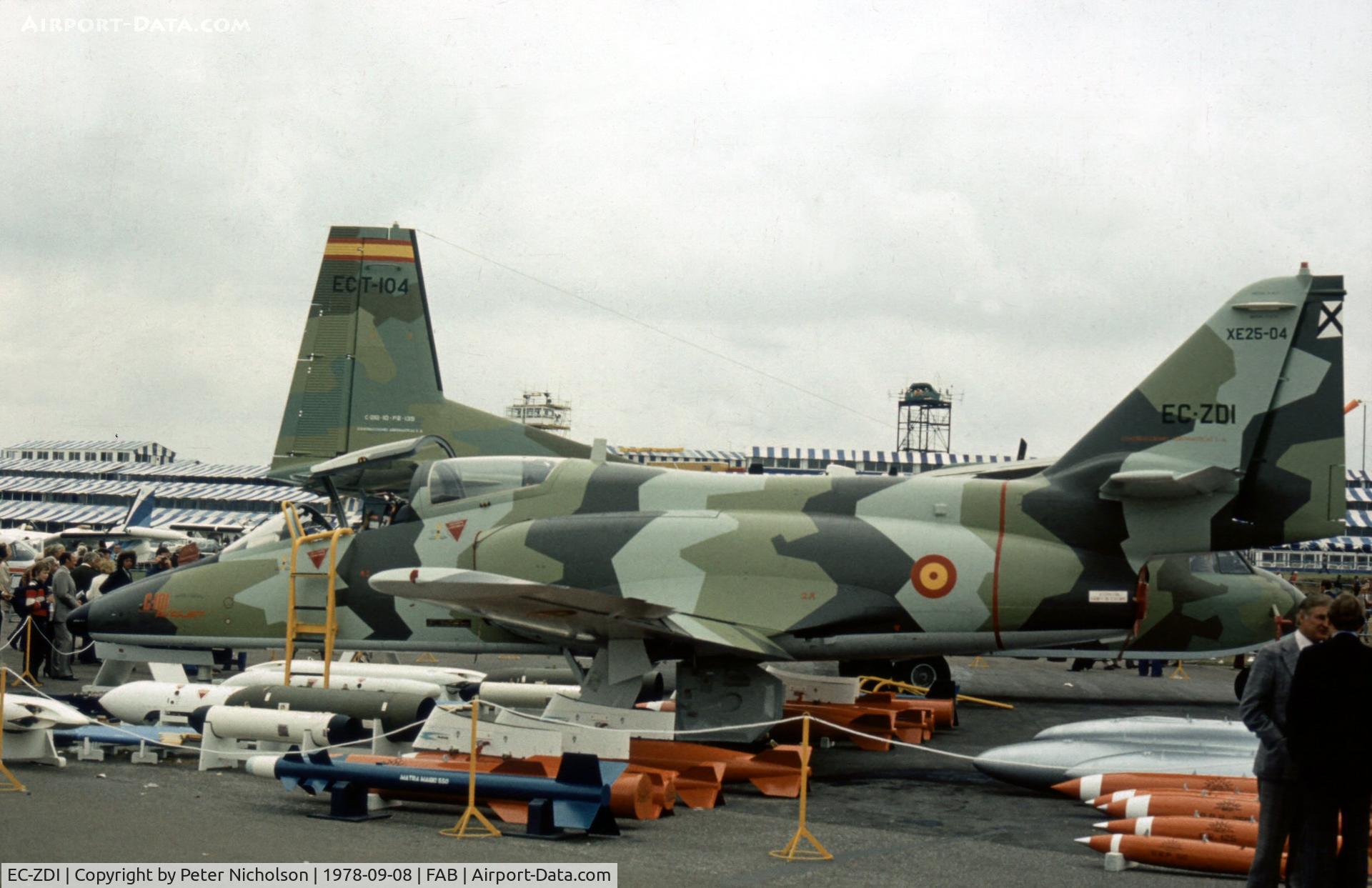 EC-ZDI, CASA C-101 Aviojet C/N P4, Another view of the CASA Aviojet displayed at the 1978 Farnborough Airshow.