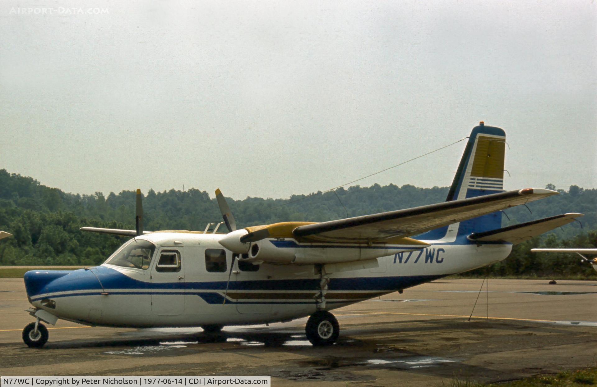 N77WC, 1962 Aero Commander 680-F C/N 680F-1206-108, This Aero Commander was seen at Cambridge in the Summer of 1977.