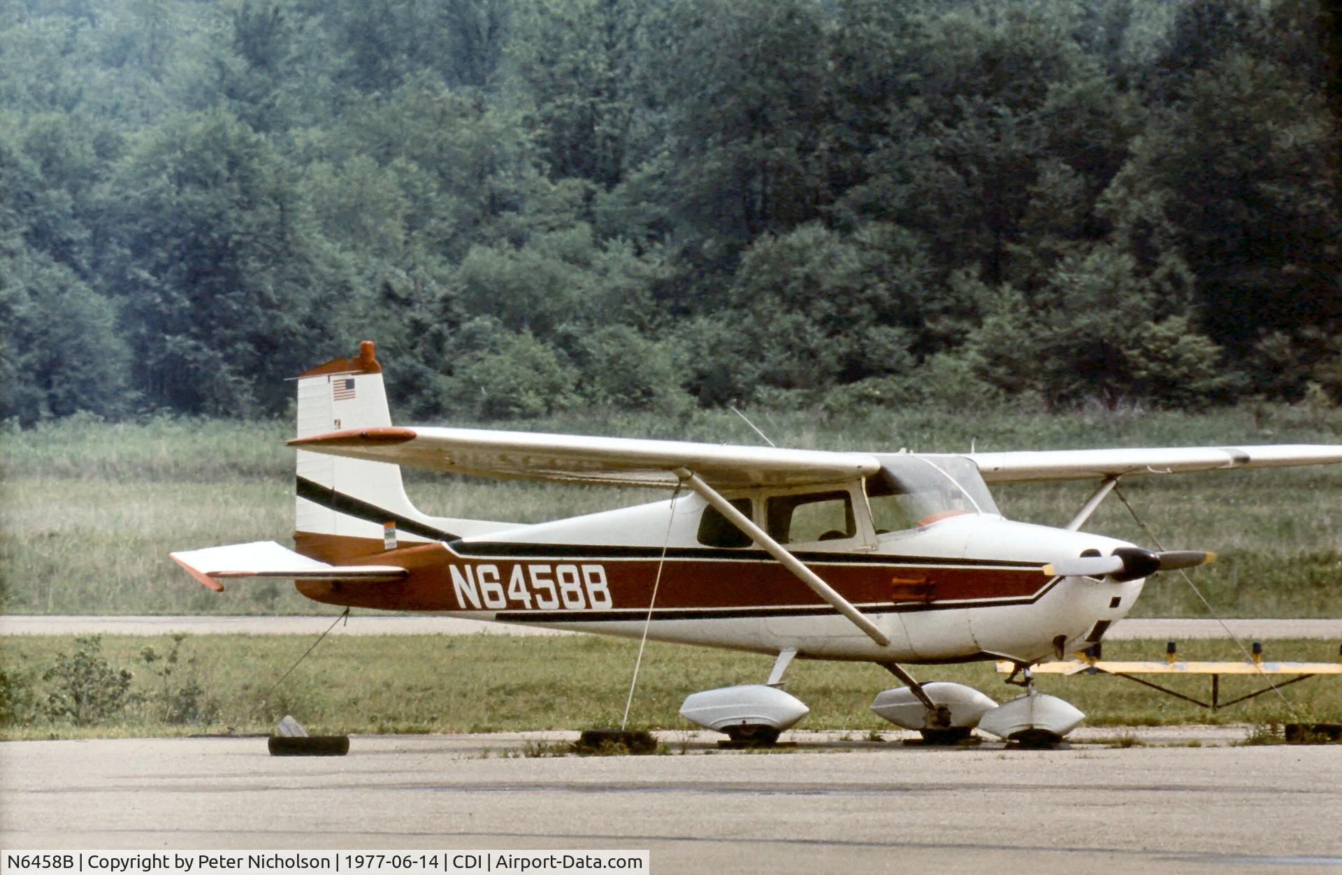 N6458B, 1956 Cessna 172 C/N 29658, This Skyhawk was seen at Cambridge in the Summer of 1977.