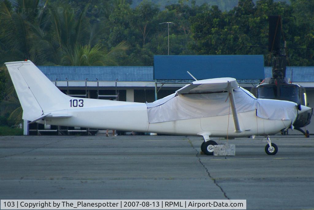 103, Cessna 172L C/N Not found 103, Cessna all White Scheme must belong to Air Force because wearing a Military Reg 103