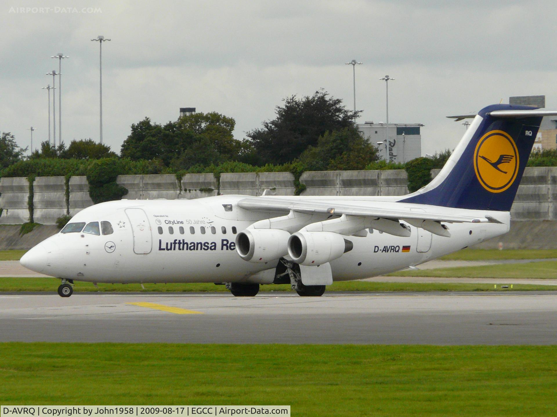 D-AVRQ, 1997 British Aerospace Avro 146-RJ85 C/N E.2304, Lining up to depart
