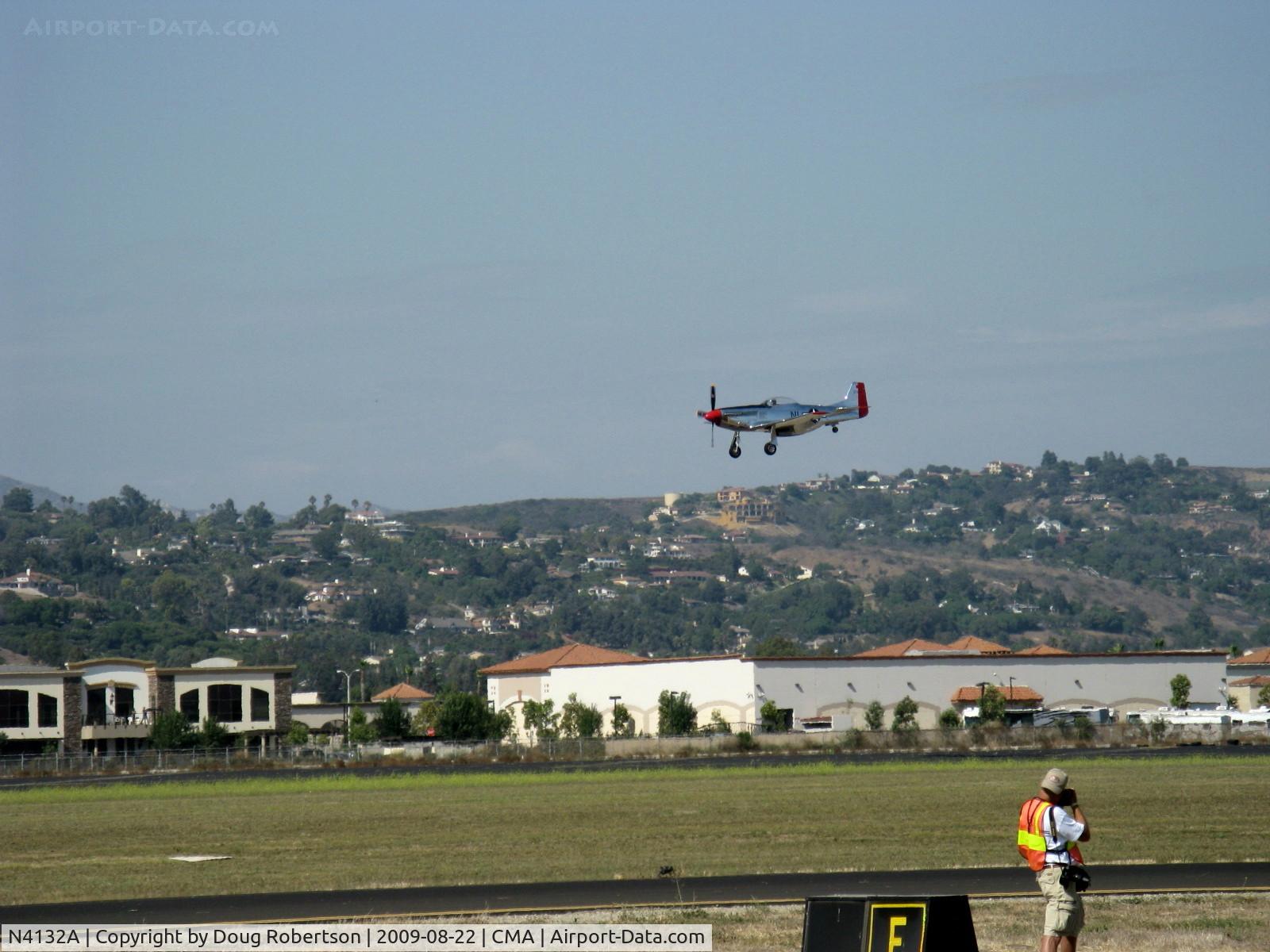 N4132A, 1944 North American P-51D Mustang C/N 122-40985, 1944 North American/Aero Classics P-51D MUSTANG, Rolls Royce V-1650-7 Merlin 1,695 Hp, Limited class, on final for Rwy 26