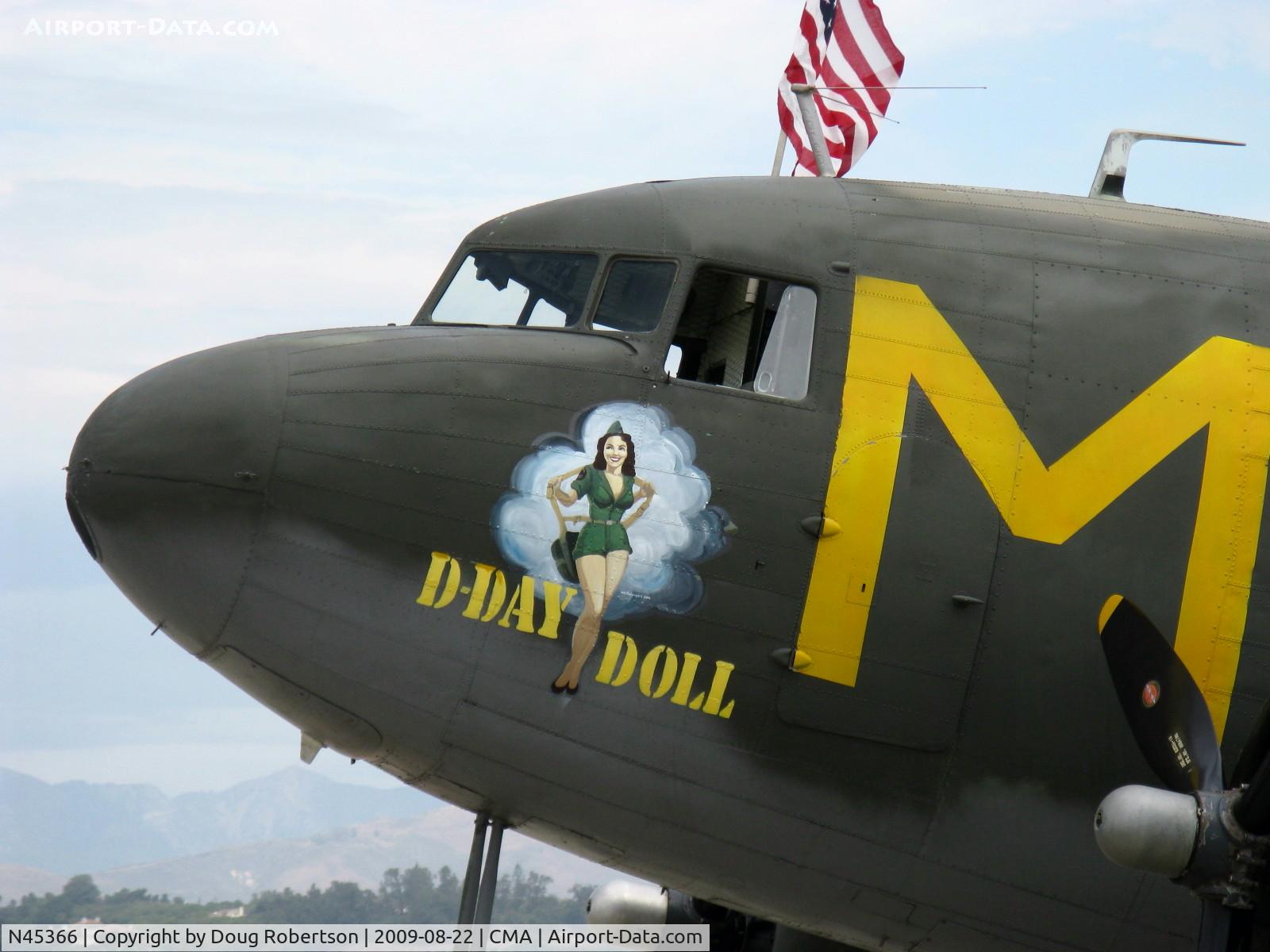 N45366, 1943 Douglas C-53D-DO Skytrooper (DC-3A) C/N 11757, 1943 Douglas C-53D SKYTROOPER 'D-DAY DOLL', two Curtiss-Wright R-1820-56 1,200 Hp each, nose art