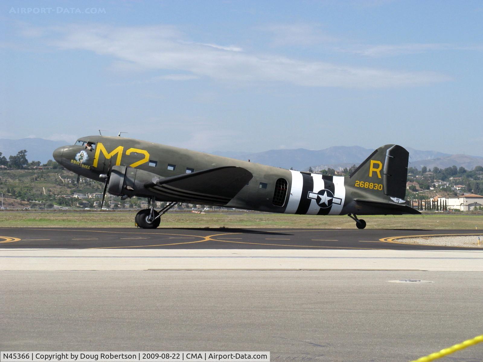 N45366, 1943 Douglas C-53D-DO Skytrooper (DC-3A) C/N 11757, 1943 Douglas C-53D SKYTROOPER 'D-DAY DOLL', two Curtiss-Wright R-1820-56 1,200 Hp each, taxi