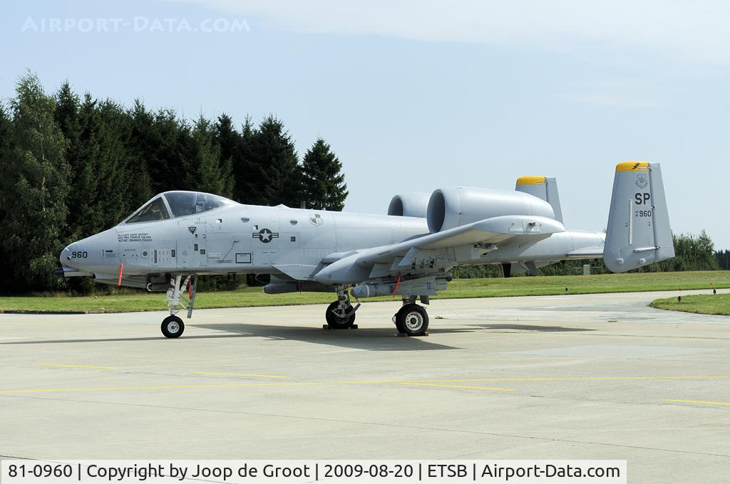 81-0960, 1981 Fairchild Republic A-10A Thunderbolt II C/N A10-0655, A-10 of neigbouring Spangdahlem on the flightline of Büchel.