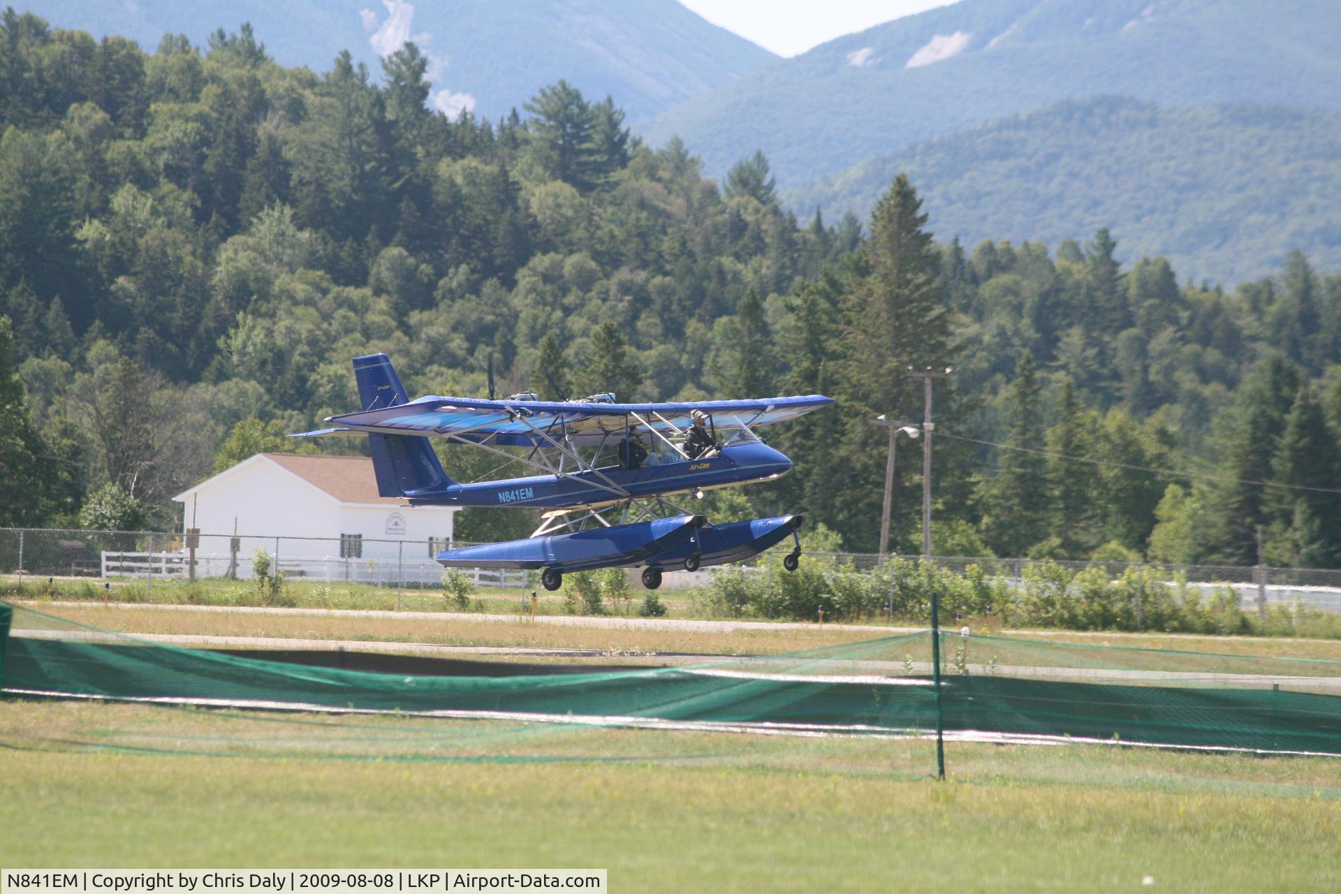 N841EM, Leza-Lockwood Air Cam C/N AC133L, taking off at Lake Placid, NY (LKP)