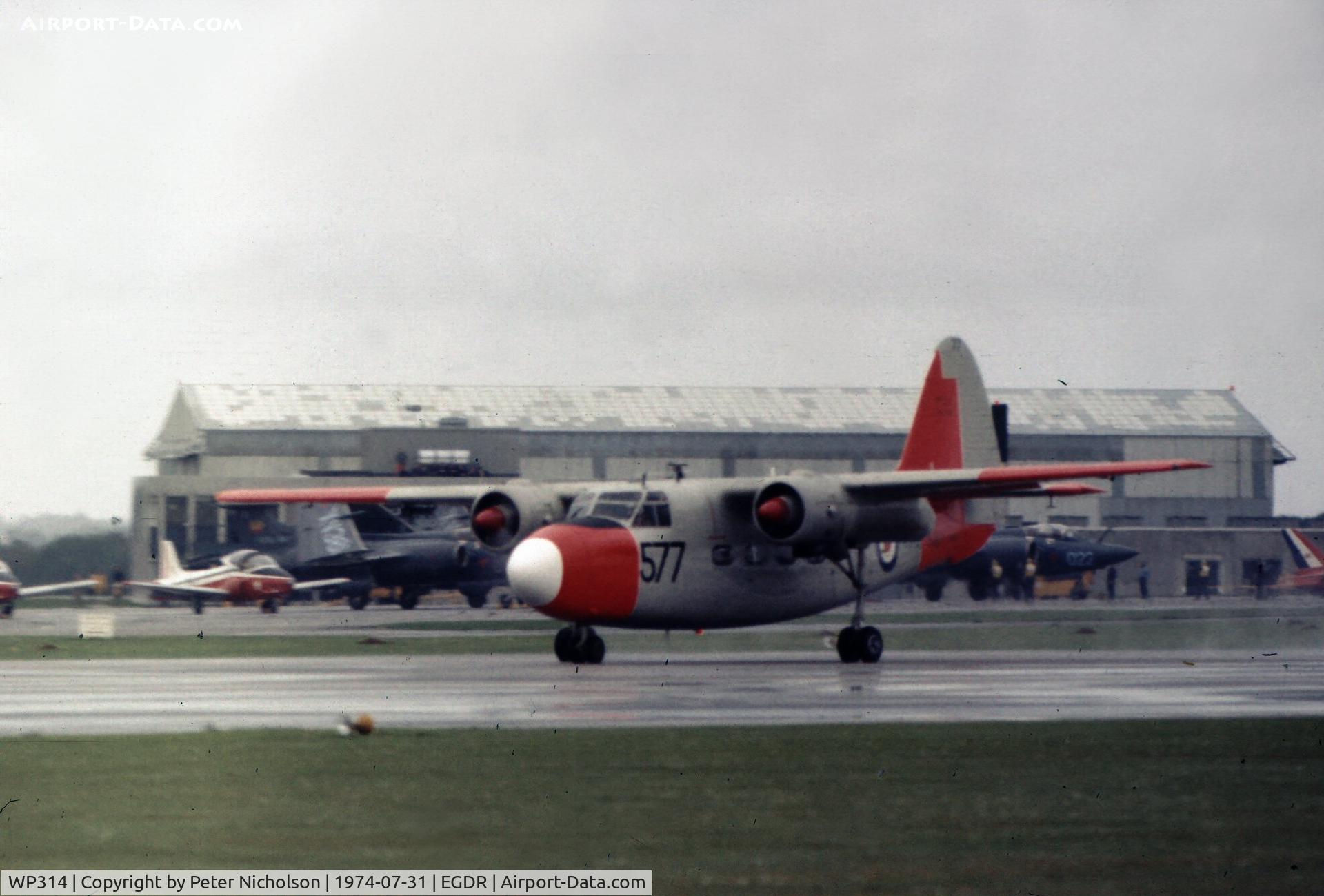 WP314, 1953 Percival P-57 Sea Prince T1 C/N P57/64, Sea Prince T.1 of 750 Squadron at the 1974 Culdrose Airshow.