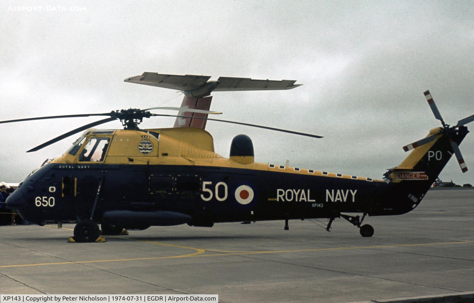 XP143, 1963 Westland Wessex HAS.3 C/N WA76, Wessex HAS.3 of 819 Squadron on display at the 1974 Culdrose Airshow.