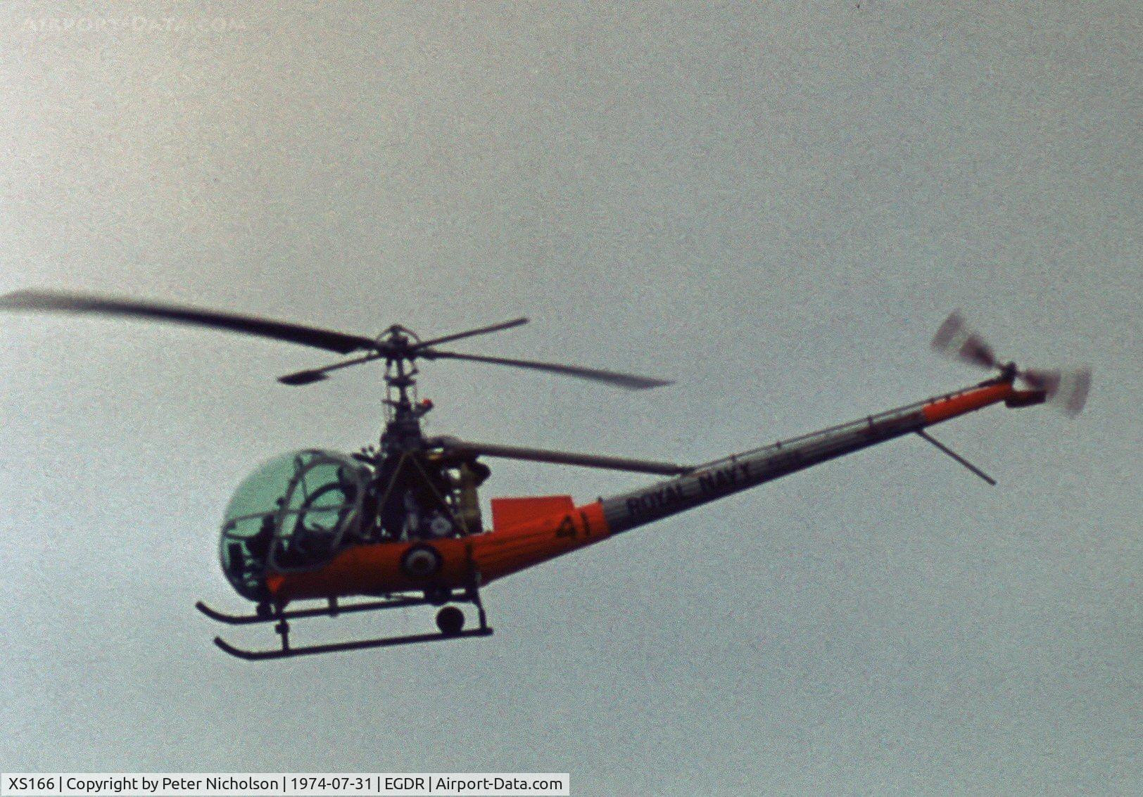 XS166, 1962 Hiller HT.2 C/N 2262, Hiller HT.2 of 705 Squadron at the 1974 Culdrose Airshow.