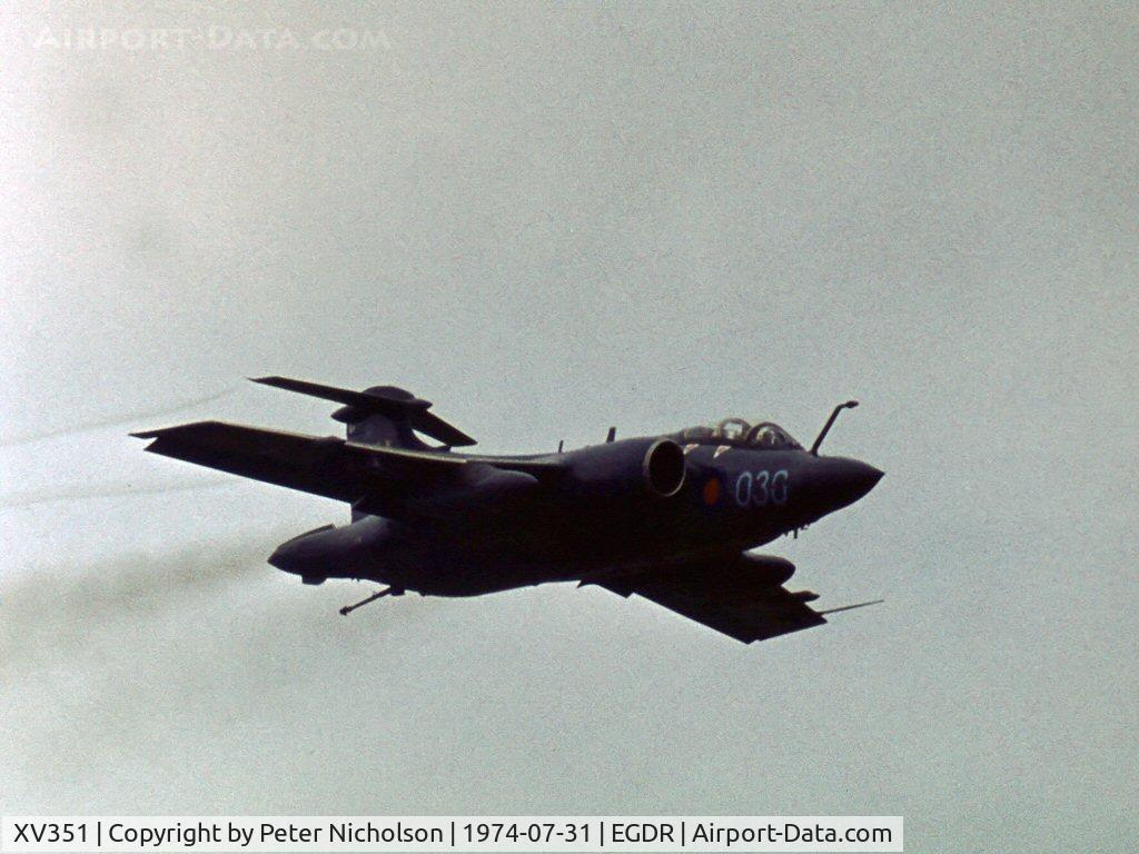 XV351, 1967 Hawker Siddeley Buccaneer S.2D C/N B3-01-67, Buccaneer S.2D of 809 Squadron aboard HMS Ark Royal at the 1974 Culdrose Airshow.