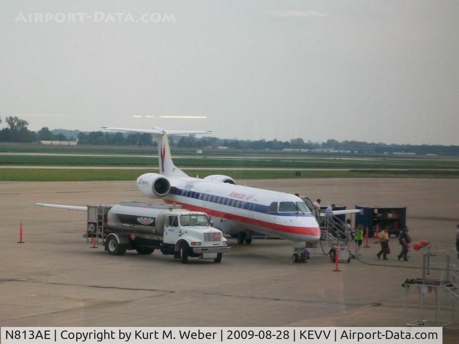 N813AE, 2001 Embraer ERJ-140LR (EMB-135KL) C/N 145539, At gate A1 between flights