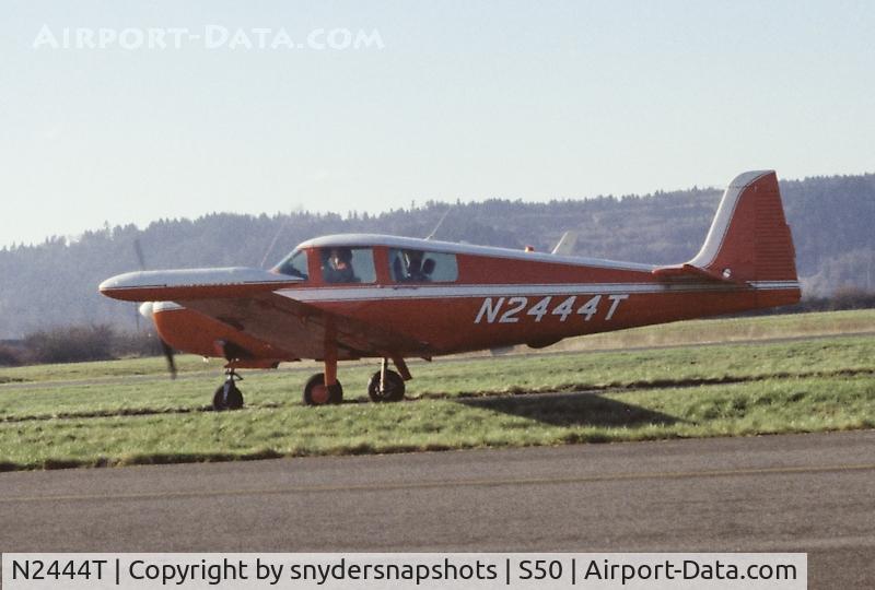 N2444T, 1962 Navion Rangemaster G C/N NAV-4-2444, N2444T taken around 1980 at Auburn Muni (S50)