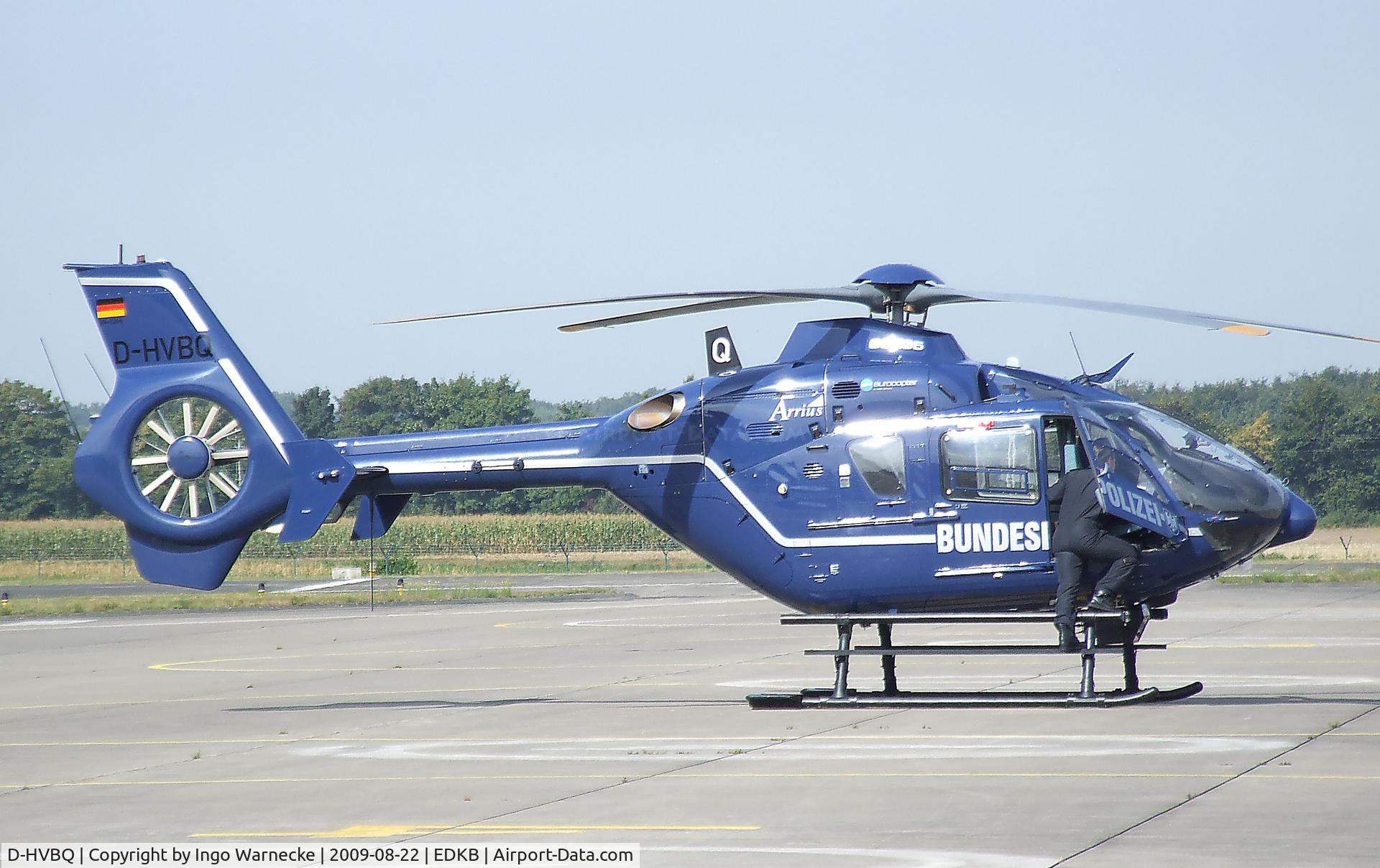 D-HVBQ, Eurocopter EC-135T-2i C/N 0266, Eurocopter EC135T2i of the Bundespolizei (german federal police) at the Bonn-Hangelar centennial jubilee airshow