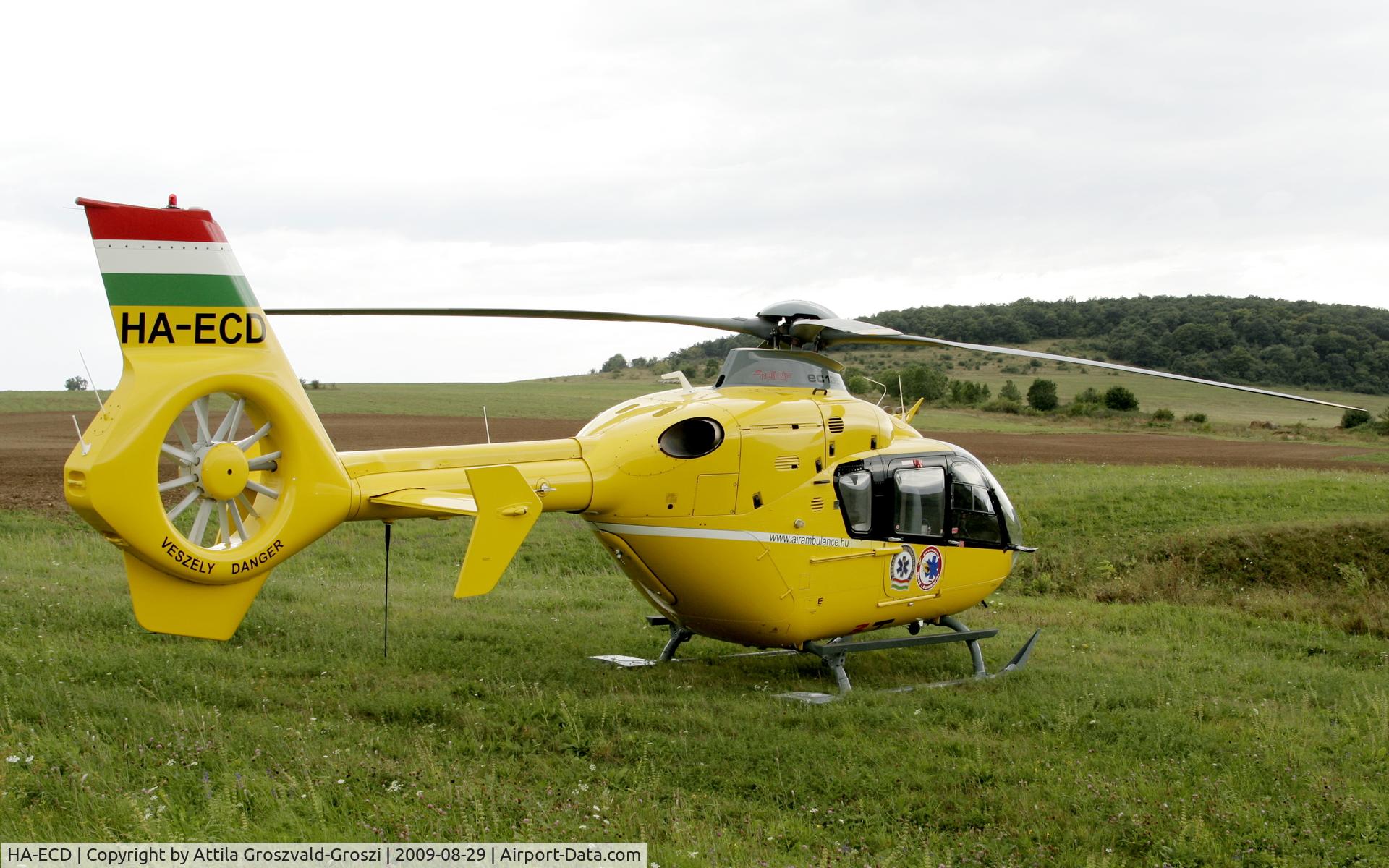 HA-ECD, 2004 Eurocopter EC-135T-2 C/N 0325, Near Szentgál parish, in a road accident rescue.