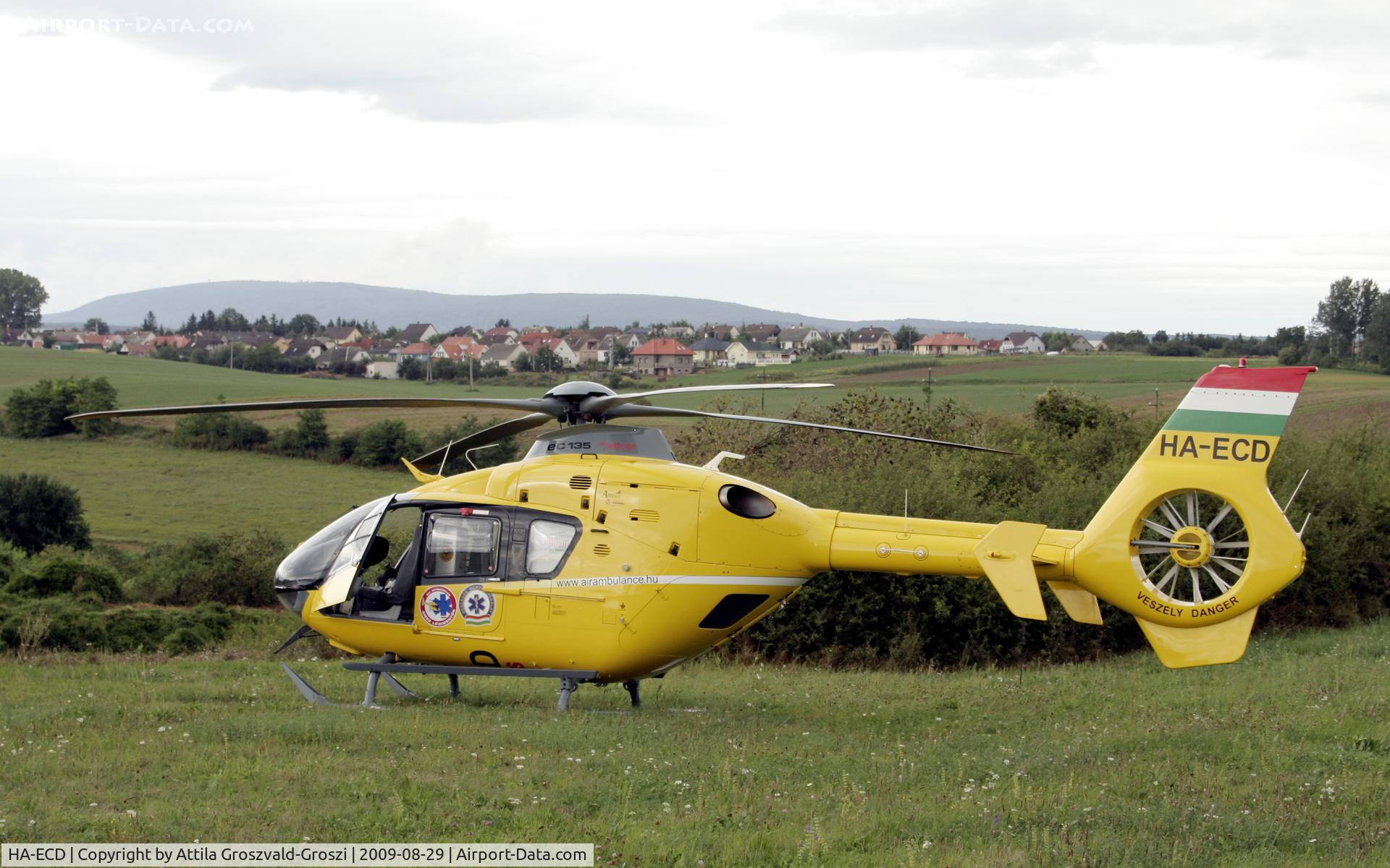 HA-ECD, 2004 Eurocopter EC-135T-2 C/N 0325, Near Szentgál parish, in a road accident rescue.