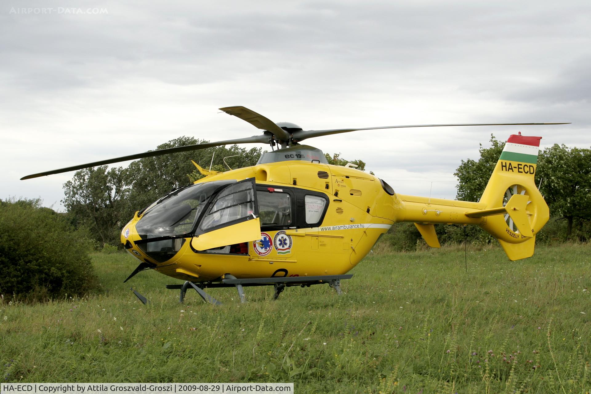 HA-ECD, 2004 Eurocopter EC-135T-2 C/N 0325, Near Szentgál parish, in a road accident rescue.