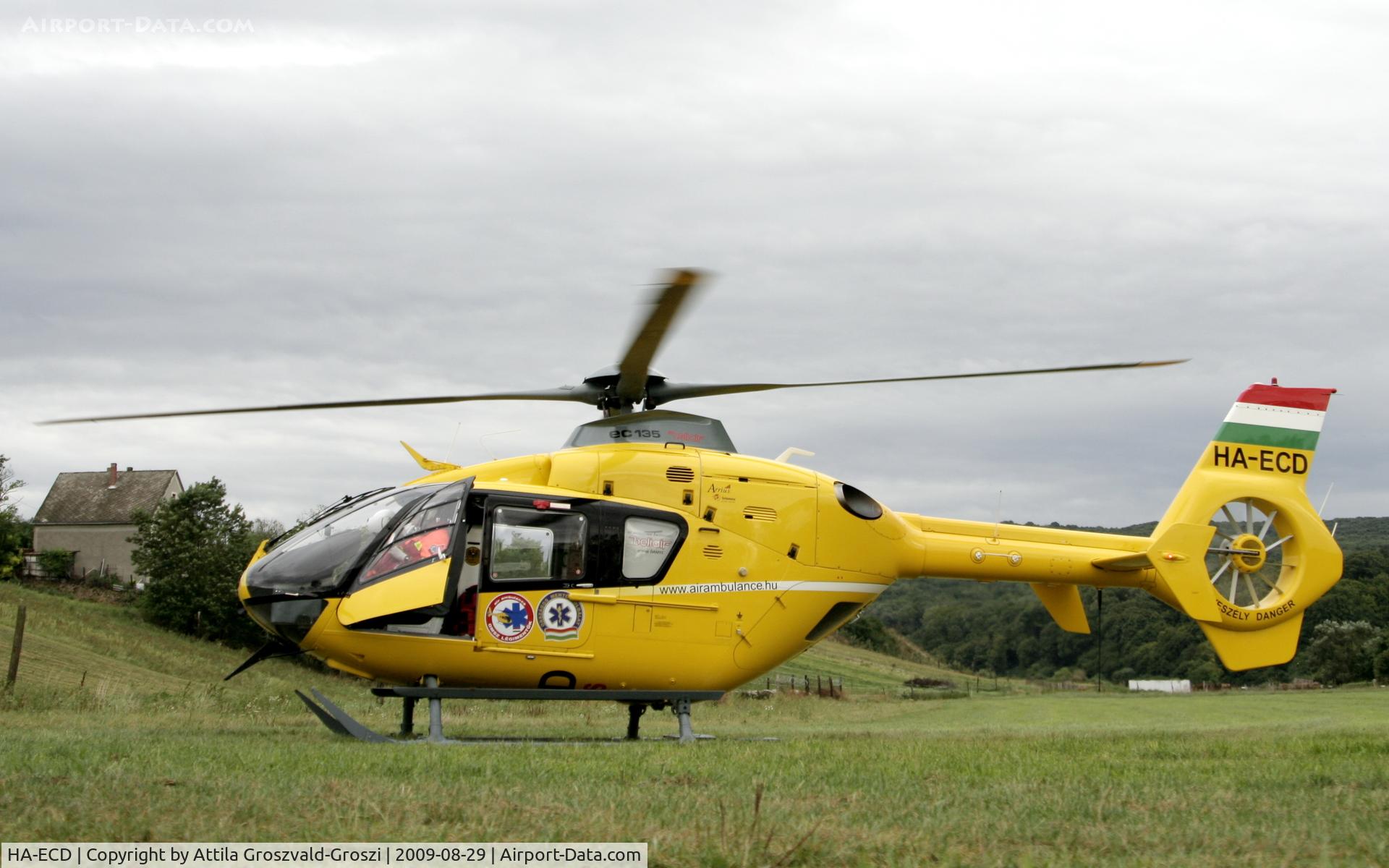 HA-ECD, 2004 Eurocopter EC-135T-2 C/N 0325, Szentgál is a parish on his football ground.