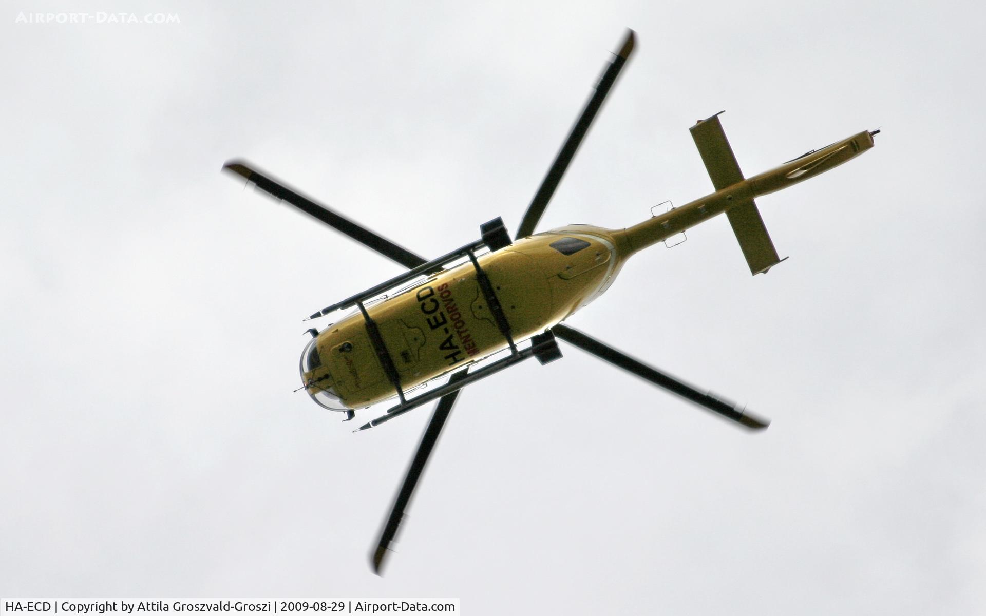 HA-ECD, 2004 Eurocopter EC-135T-2 C/N 0325, Szentgál is a parish on his football ground. In a road towards the hospital with the injured.