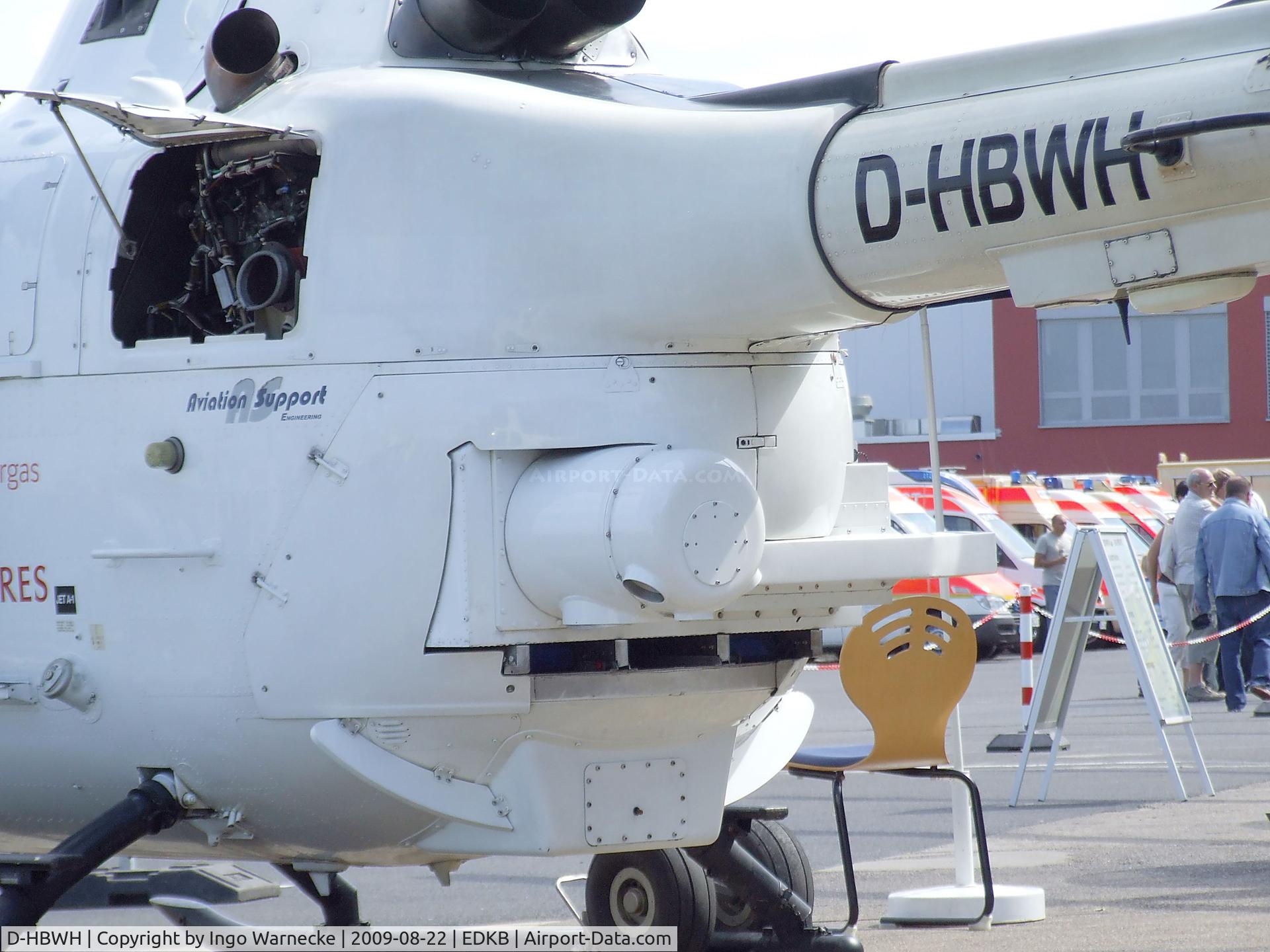 D-HBWH, 1997 MBB Bo-105CBS-5 C/N S-929, MBB Bo 105CBS-5 of Air Lloyd (equipped with laser sensor to monitor gas pipelines for any traces of escaping methane) at the Bonn-Hangelar centennial jubilee airshow