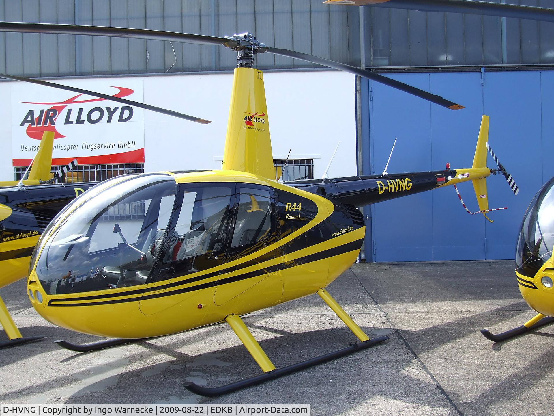 D-HVNG, 2011 Robinson R44 Raven II C/N 13905, Robinson R44 Raven I of Air Lloyd at the Bonn-Hangelar centennial jubilee airshow