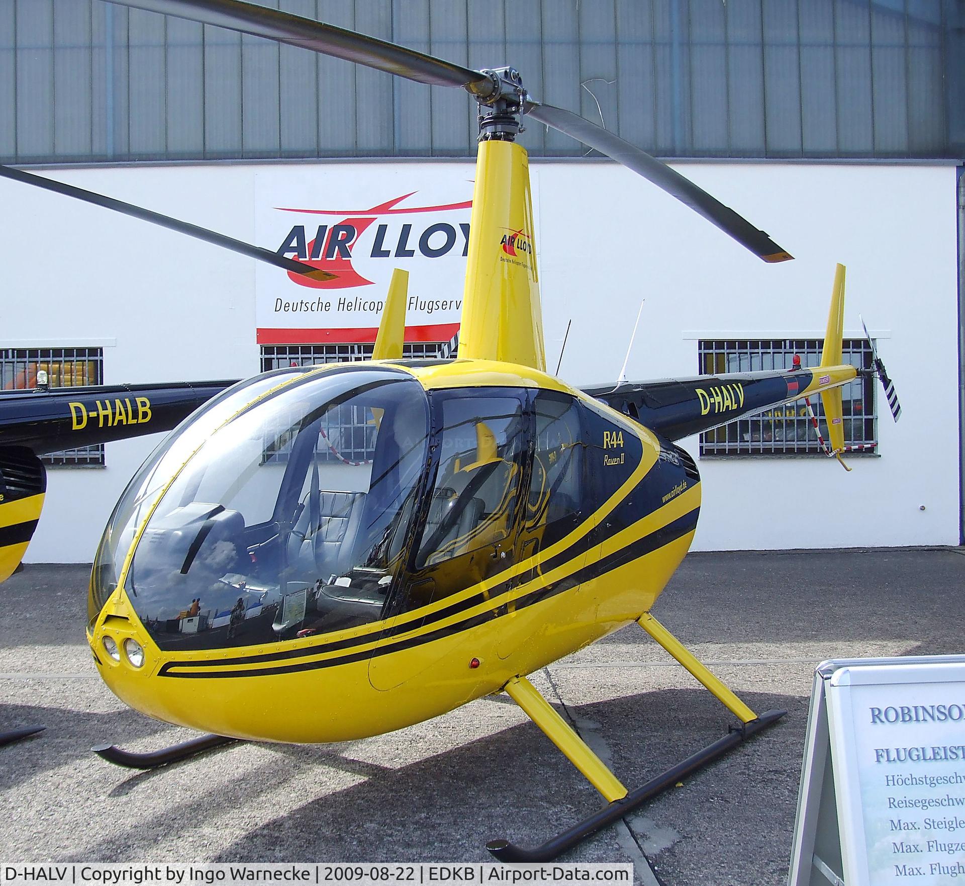 D-HALV, Robinson R44 Raven II C/N 11679, Robinson R44 Raven II of Air Lloyd at the Bonn-Hangelar centennial jubilee airshow