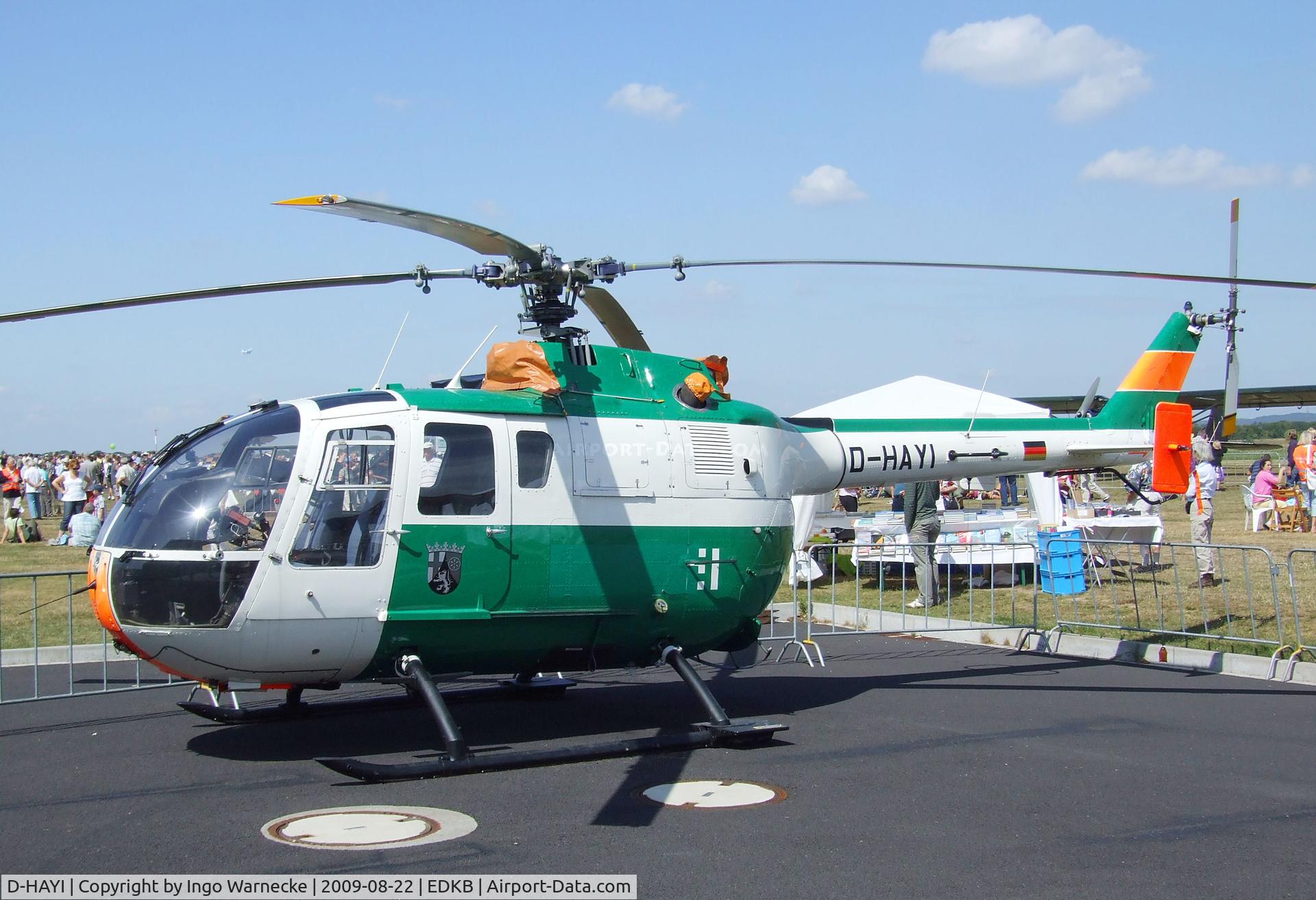 D-HAYI, MBB Bo-105CBS-4 C/N S-368, MBB Bo 105CBS-4 at the Bonn-Hangelar centennial jubilee airshow