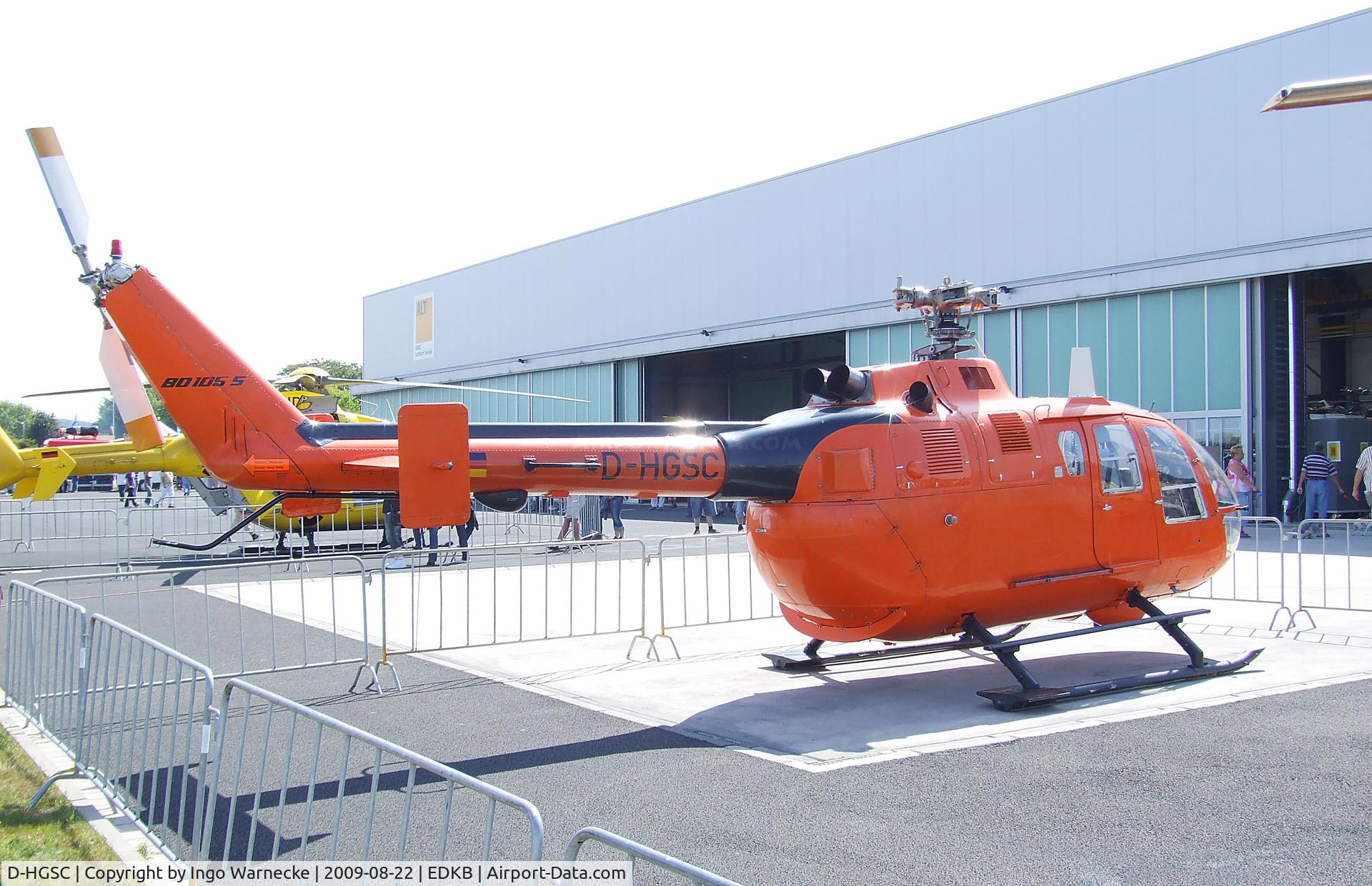 D-HGSC, MBB Bo-105CBS-5 C/N S-14, MBB Bo 105CBS-5 (without rotor blades) at the Bonn-Hangelar centennial jubilee airshow