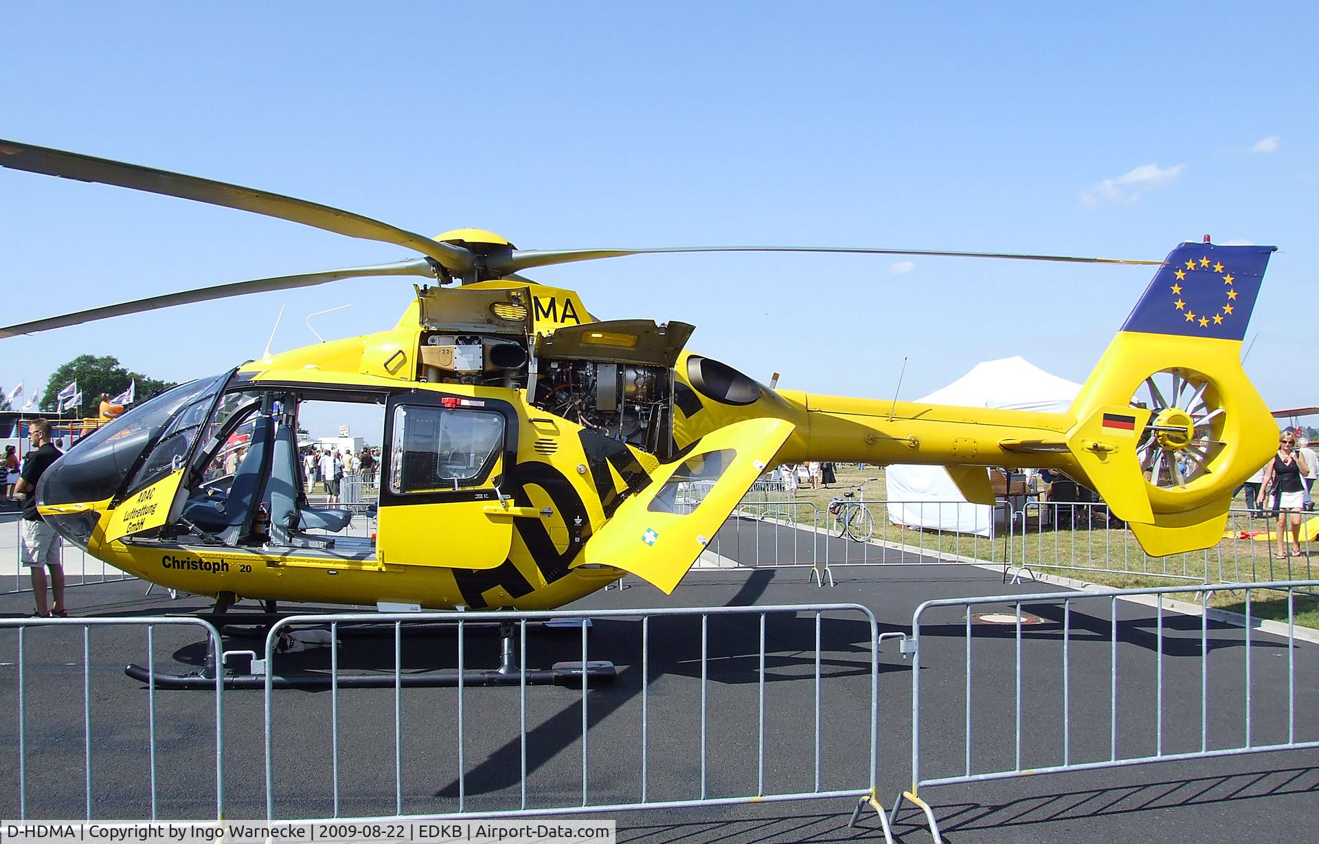 D-HDMA, Eurocopter EC-135P-2 C/N 0239, Eurocopter EC135P2 'Christoph 20' EMS-helicopter of ADAC Luftrettung (EMS) at the Bonn-Hangelar centennial jubilee airshow