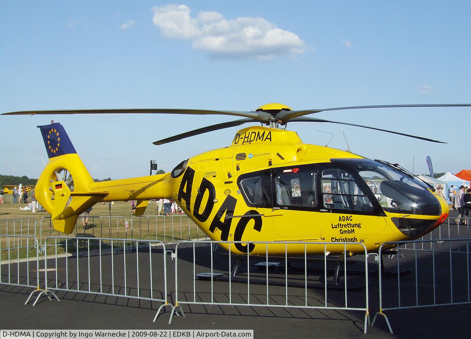 D-HDMA, Eurocopter EC-135P-2 C/N 0239, Eurocopter EC135P2 'Christoph 20' EMS-helicopter of ADAC Luftrettung (EMS) at the Bonn-Hangelar centennial jubilee airshow