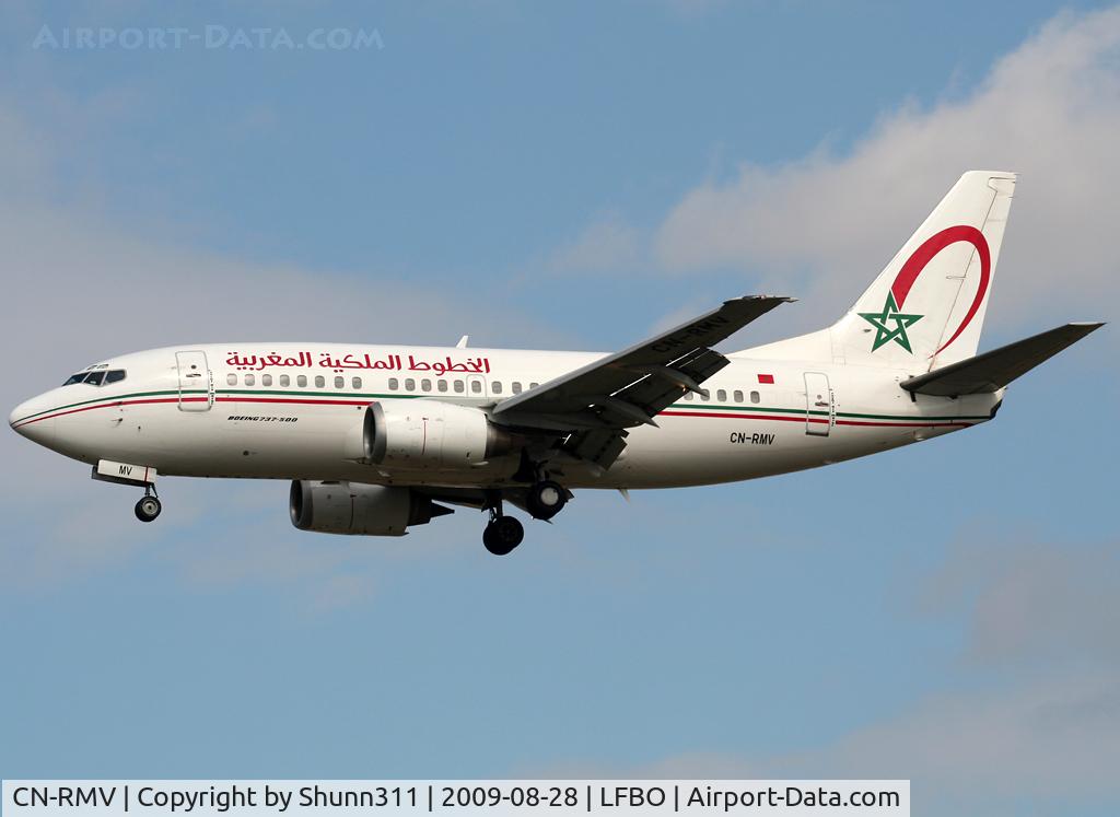 CN-RMV, 1991 Boeing 737-5B6 C/N 25317, Landing rwy 32L