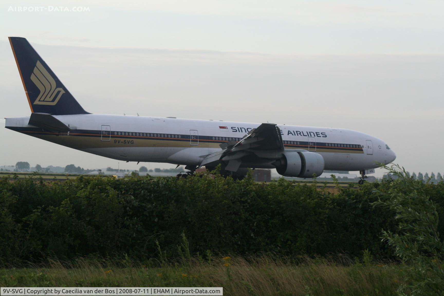 9V-SVG, 2002 Boeing 777-212/ER C/N 30872, Arrival at Schiphol