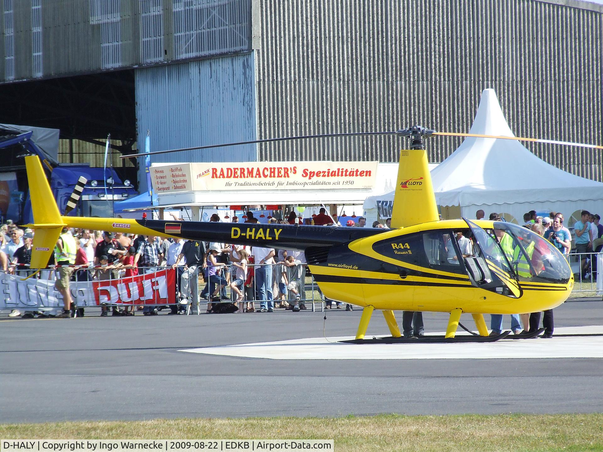 D-HALY, 2007 Robinson R44 Raven II C/N 12029, Robinson R44 Raven II of Air Lloyd at the Bonn-Hangelar centennial jubilee airshow