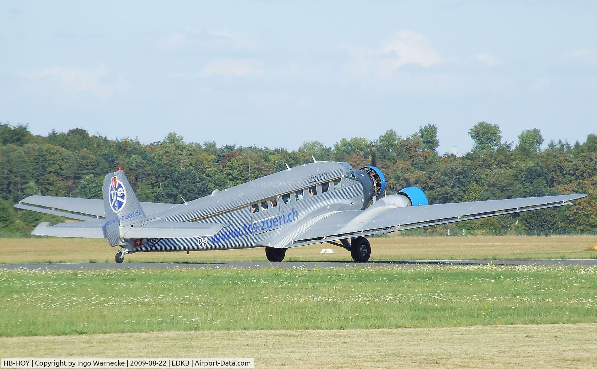 HB-HOY, 1949 Junkers (CASA) 352A-3 (Ju-52) C/N 96, CASA 352 A-3 (license built Junkers Ju 52/3m) of JuAir at the Bonn-Hangelar centennial jubilee airshow