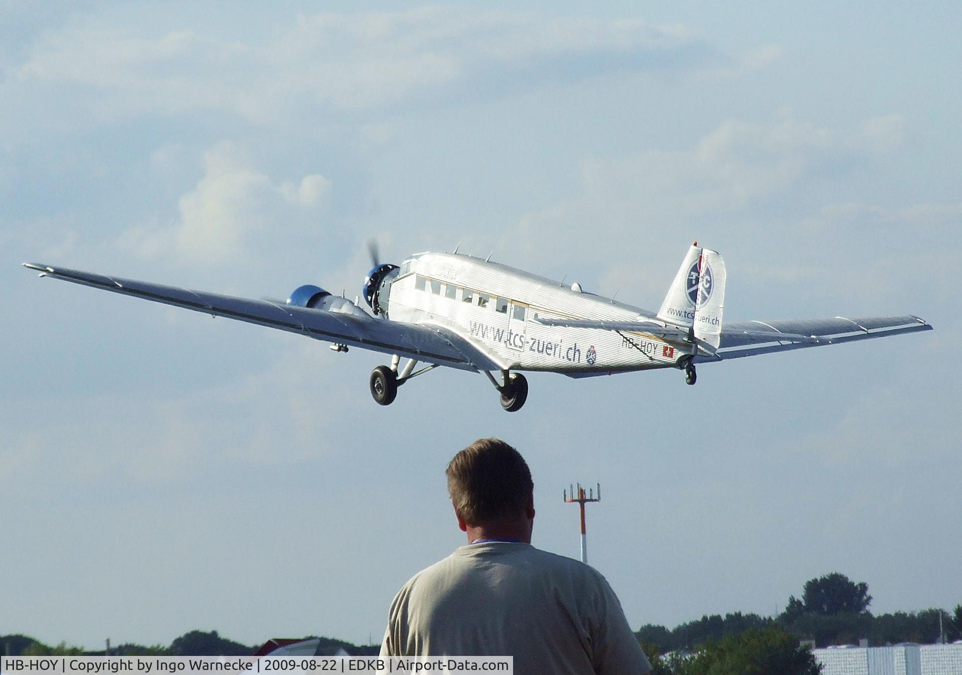 HB-HOY, 1949 Junkers (CASA) 352A-3 (Ju-52) C/N 96, CASA 352 A-3 (license built Junkers Ju 52/3m) of JuAir at the Bonn-Hangelar centennial jubilee airshow