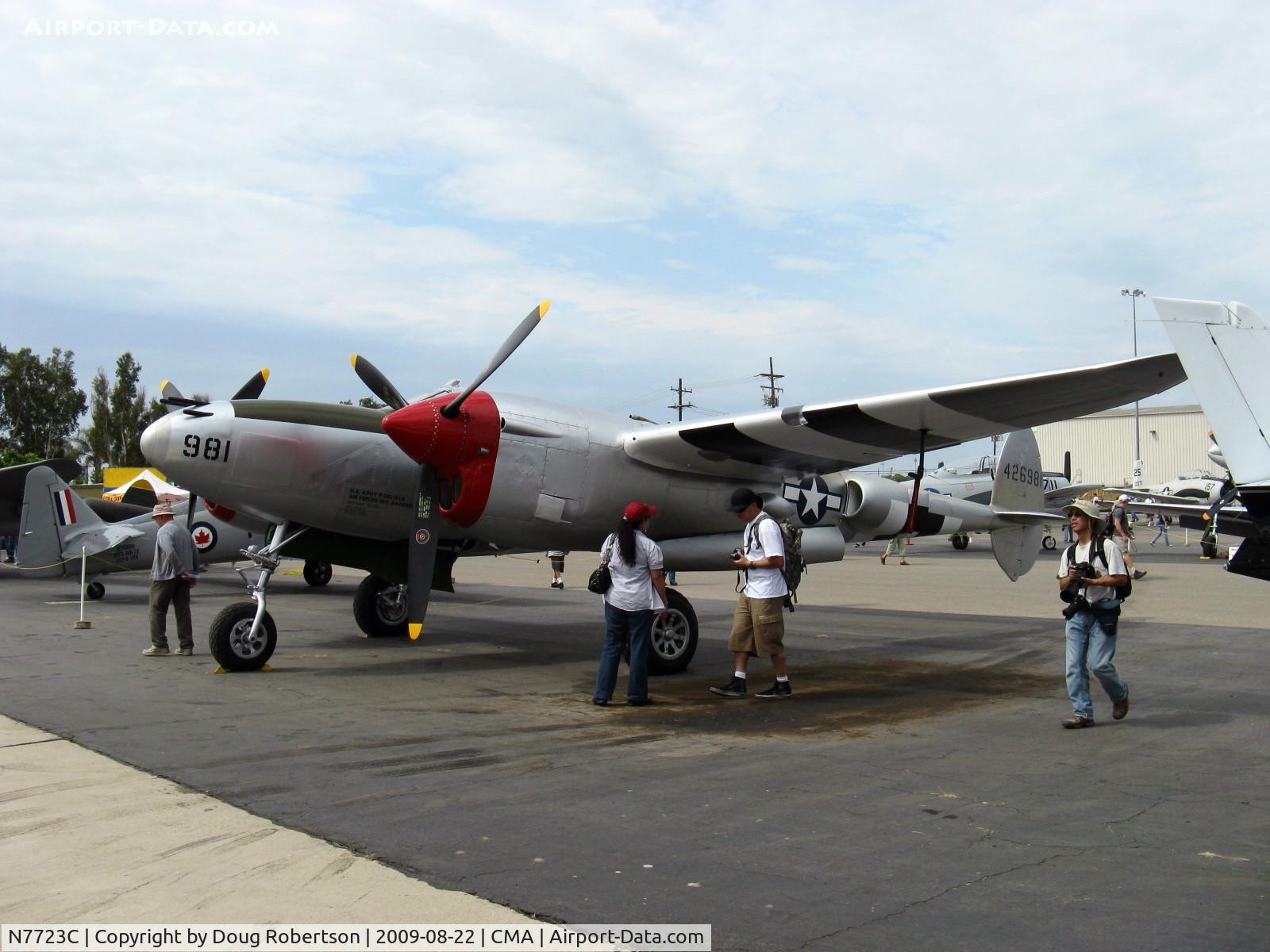 N7723C, 1944 Lockheed P-38L-5 Lightning C/N 7985, 1944 Lockheed P-38L LIGHTNING, two Allison V1710-111/113 1,475 Hp each. Combat rating 1,600 Hp each at 26,500'. Limited/exhibition class