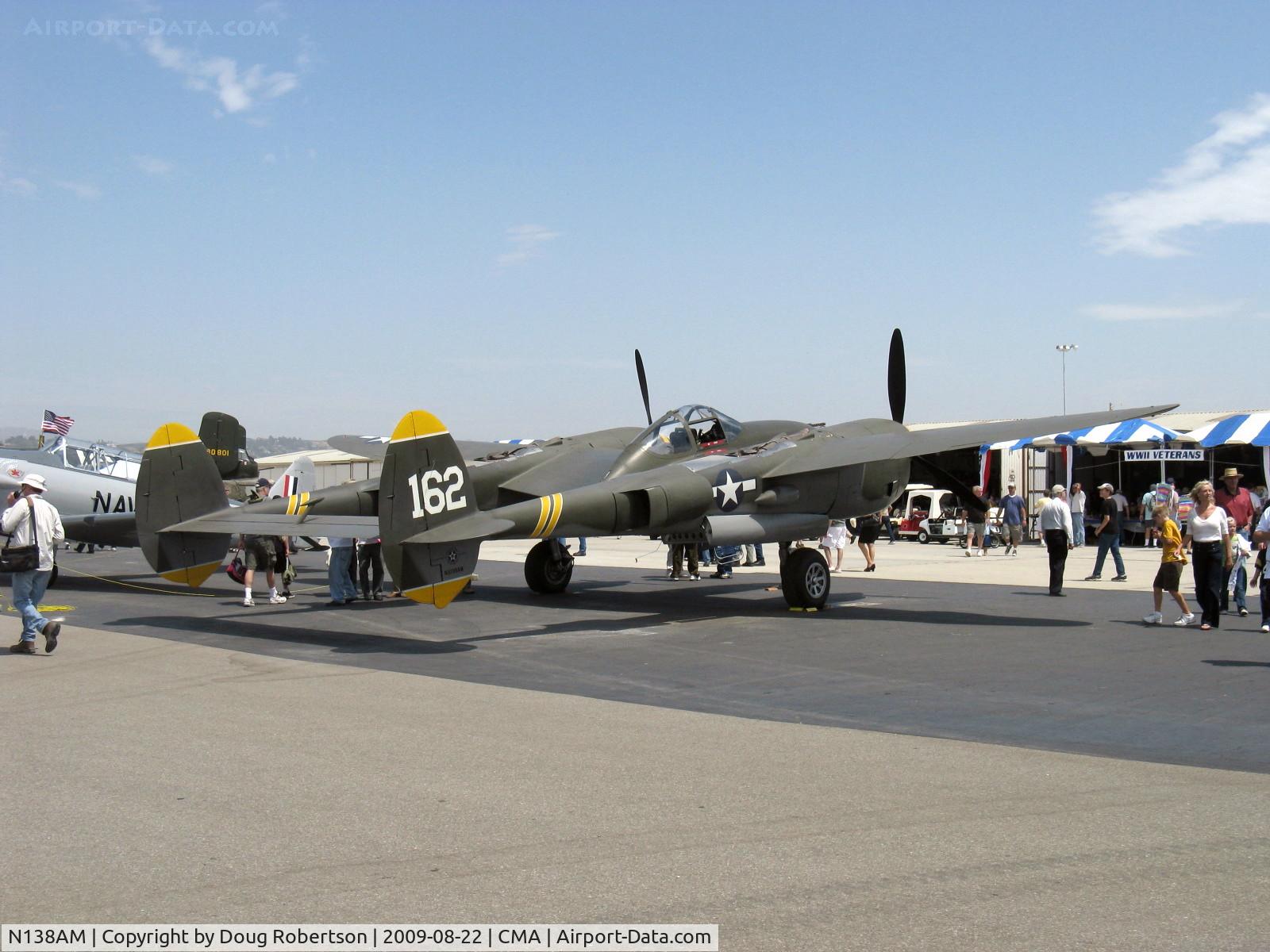 N138AM, 1943 Lockheed P-38J Lightning C/N 44-23314, 1943 Lockheed P-38J LIGHTNING '23 Skidoo', two Allison V1710-89/91 1,425 Hp each.