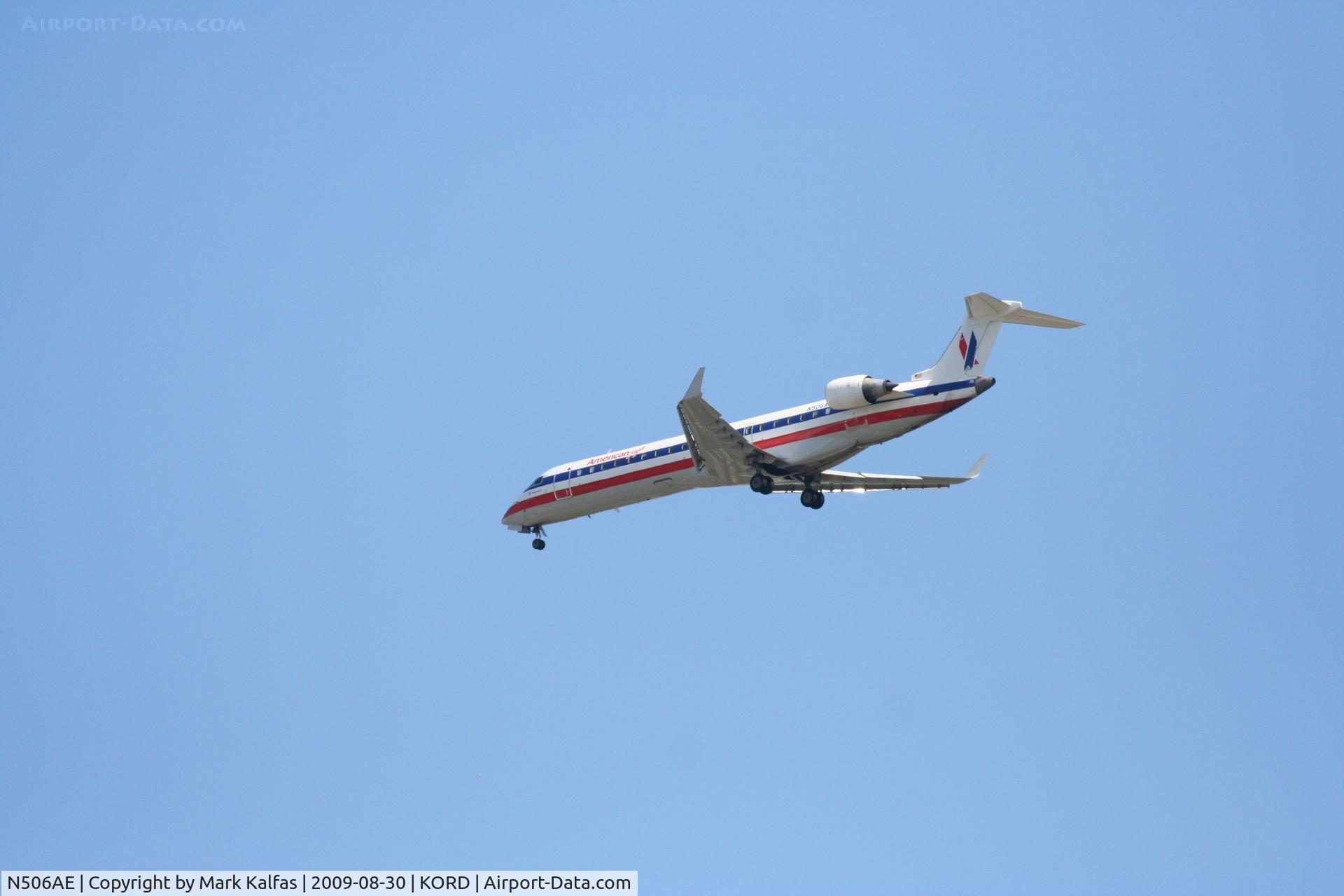 N506AE, 2002 Bombardier CRJ-701ER (CL-600-2C10) Regional Jet C/N 10056, American Eagle Bombardier CL-600-2C10, N506AE, 4R approach KORD
