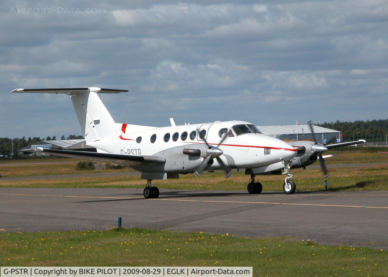 G-PSTR, 1977 Beech 200 Super King Air C/N BB-209, TANGO ROMEO TAXYING PAST THE CAFE TOWARDS THE TERMINAL