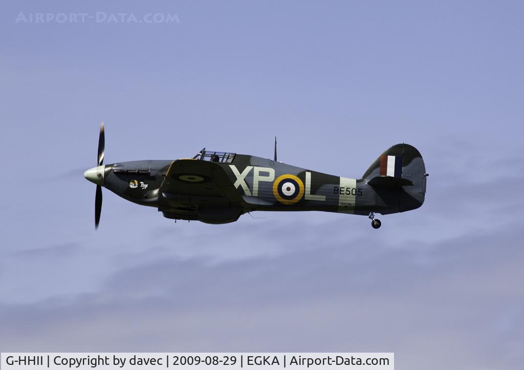 G-HHII, 1940 Hawker (CCF) Hurricane Mk2B C/N CCF/R20023, Public display debut at Shoreham 2009
