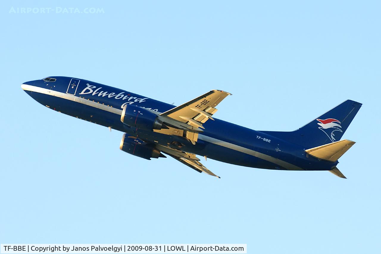 TF-BBE, 1991 Boeing 737-36EF C/N 25256, Blue Bird Cargo Boeing B737-36E after take off on RWY 09
