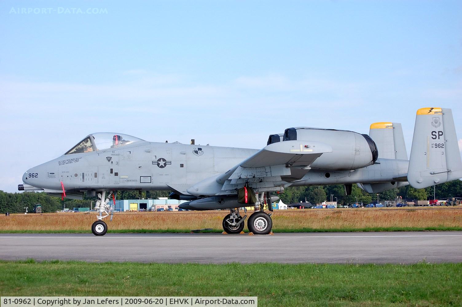 81-0962, 1981 Fairchild Republic A-10A Thunderbolt II C/N A10-0657, Open Day's Volkel Air Base