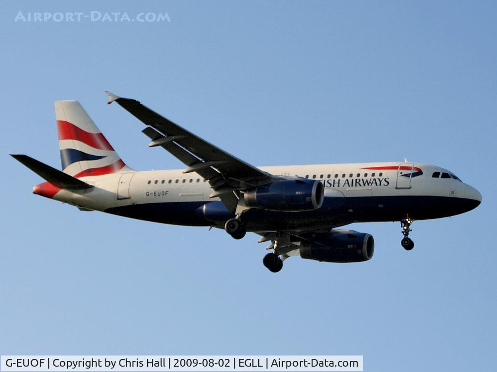 G-EUOF, 2001 Airbus A319-131 C/N 1590, British Airways