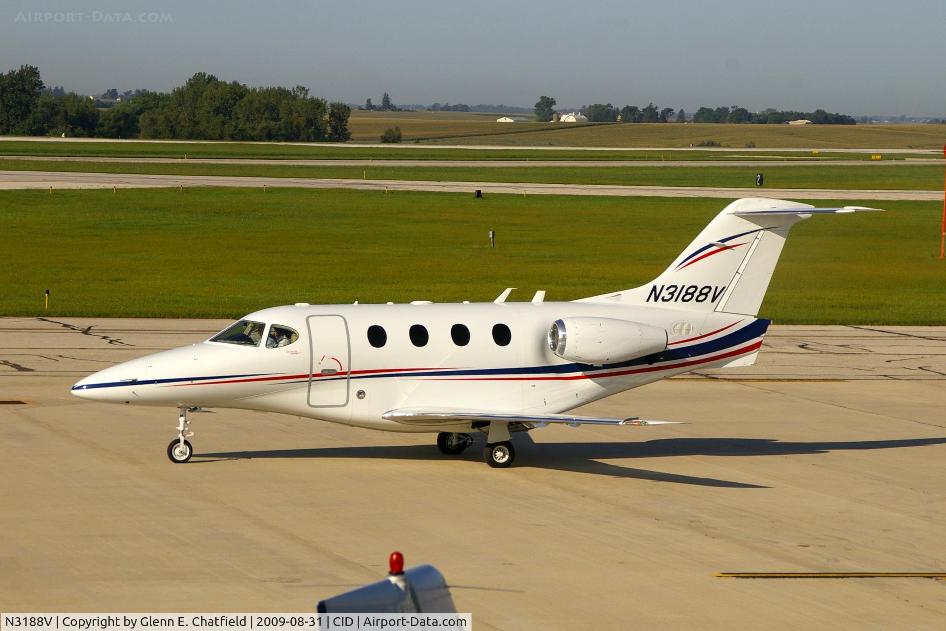 N3188V, 2008 Beech 390 Premier A C/N RB-248, Taxiing past my window