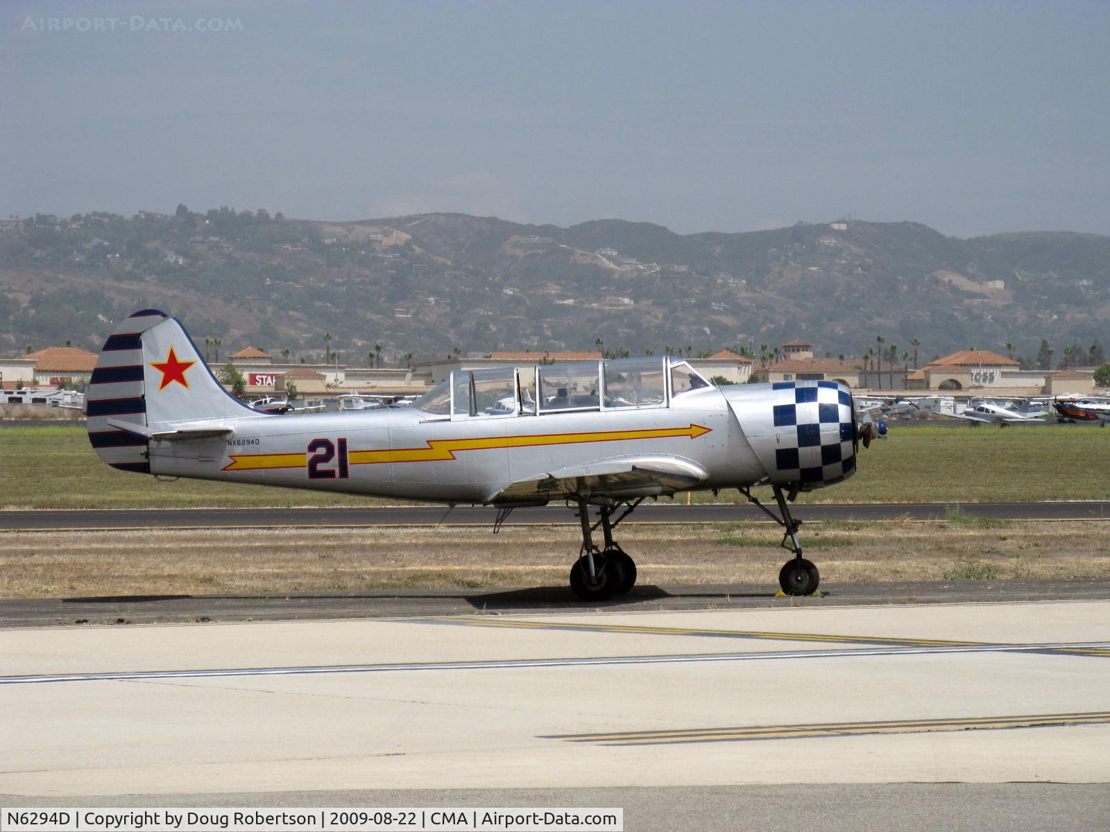 N6294D, 1983 Yakovlev Yak-52 C/N 833611, 1983 Yakovlev YAK 52, Vedeneev (Ivchenko) M-14P 360 Hp radial