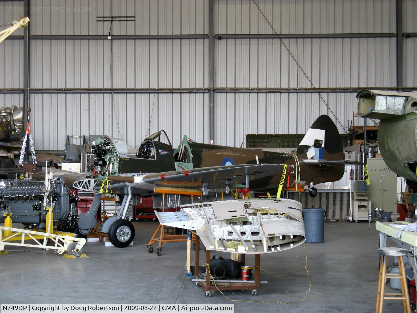 N749DP, 1945 Supermarine Spitfire XIV C/N 6S/583887, 1983 Vickers/Supermarine SPITFIRE Mark XIVe, Rolls Royce Griffon 65 V-12, 2,050 Hp, in restoration