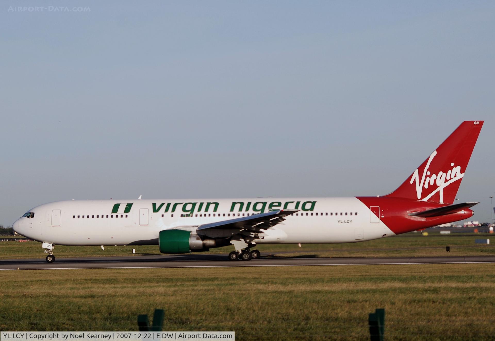 YL-LCY, 1991 Boeing 767-3Y0/ER C/N 24952, Departing off Rwy 28
