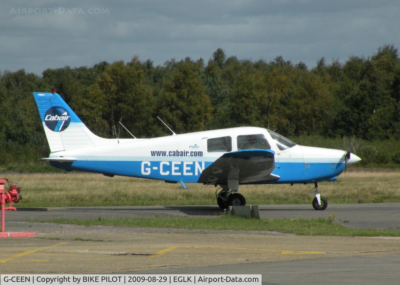 G-CEEN, 1990 Piper PA-28-161 Cadet C/N 2841293, TAXYING BACK TO CABAIR'S A/C PARK