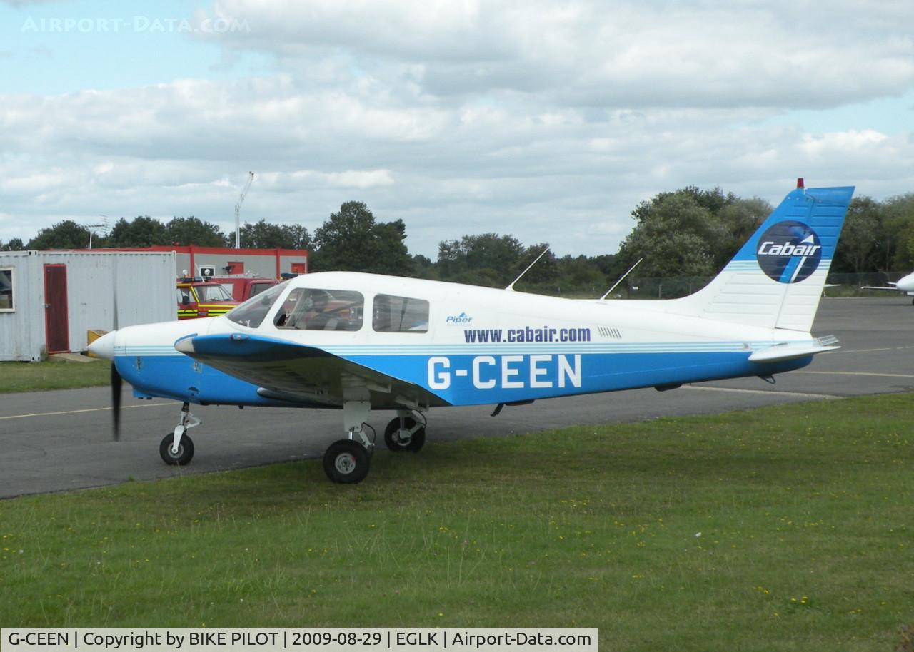 G-CEEN, 1990 Piper PA-28-161 Cadet C/N 2841293, SEEN LEAVING CAB AIR A/C PARK
