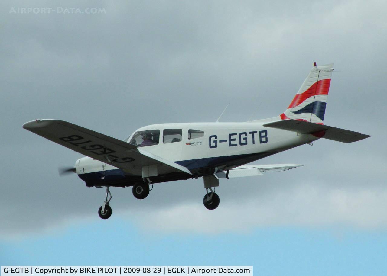 G-EGTB, 1978 Piper PA-28-161 Cherokee Warrior II C/N 28-7816074, VISITOR FROM WYCOMBE AIR PARK EGTB